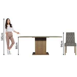 Conjunto Sala De Jantar Mesa Tampo De Vidro 6 Cadeiras