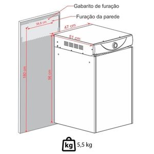 Secadora De Parede Fischer Super Ciclo 8 Kg Com Timer Contínuo Branco 127V