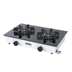 Fogao a Gas Portatil 2 Bocas Venax Flamalar Vitreo Branco