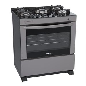 Fogao a Gas 5 Bocas Venax Delplus Vitreo BL Grafite