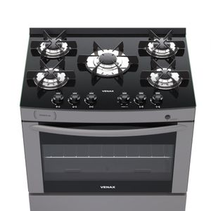 Fogao a Gas 5 Bocas Venax Delplus Vitreo BL Grafite