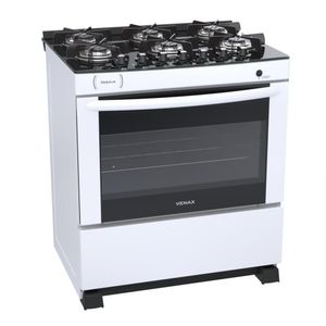 Fogao a Gas 6 Bocas Venax Delplus Vitreo BL Branco