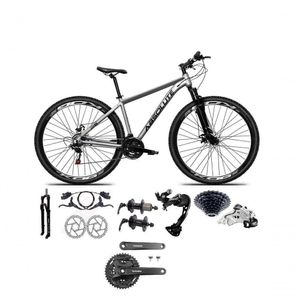 Bicicleta Aro 29 Absolute Nero 5 Câmbio Traseiro Shimano Alívio E Altus 27v Freio Hidráulico Garfo Trava Cinza Tam 19