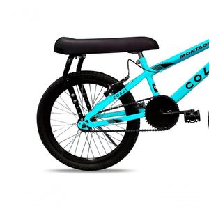 Bicicleta Colli Montadinha Aro 20 Selim Mobik Bagageiro Cor Amarelo Neon Tamanho Do Quadro 12 Azul Claro