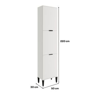 Paneleiro Miami 3 Portas 5 Prateleiras Carraro Branco