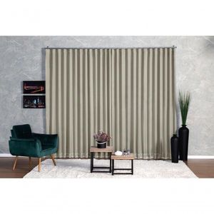 Cortina Microfibra Com Voil 3,00x2,80 Para Trilho Suíço palha