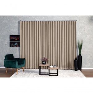 Cortina Microfibra Com Voil 3,00x2,80 Para Trilho Suíço avelã