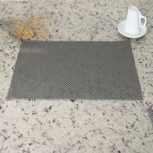 Jogo 8 Lugar Americano Retangular Mesa Pvc Antiderrapante Flex Cinza 45x30cm Lyor