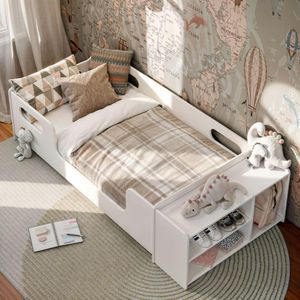 Cama Infantil Aconchego Montessoriana Com Sapateira E Sapateira Quarto De Criança Menina E Menino Cor Branco Rofemar