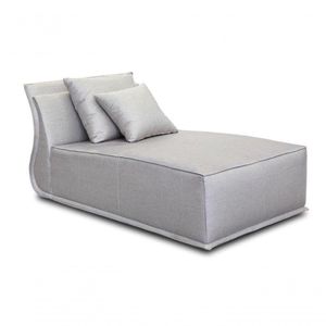 Chaise Long Estofada Tecido Cinza Recamier 1,63mt Micaela