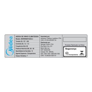 Adega Climatizada Midea 12 Garrafas MDRW066FGGGL3 - Bivolt