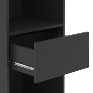 Conjunto De Escritório Smart 8 Livreiro 2 Buffet E 9 Mesas 90cm - Preto E Cedro Preto E Cedro