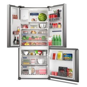Geladeira Electrolux Frost Free Inverter 540L Dispenser Água e Gelo 3 Portas Inox Look IM8IS