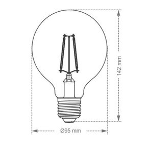 Lâmpada Led Smart Wi-fi Inteligente Globo G95 Filamento 7w E27 Taschibra