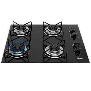 Cooktop 4 Bocas Fischer Aramado Chama Tripla Superautomático, Preto