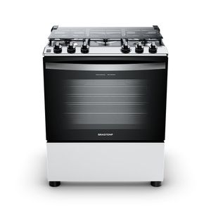 Fogão Brastemp 5 Bocas Com Botões Removíveis E Exclusivo Aro Protetor - BFS5NDB - Branco