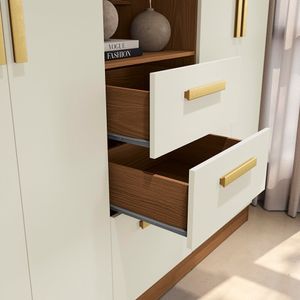 Guarda-Roupa 5 Portas 4 Gavetas Kappesberg Capelinha - R591 - Canela/Offwhite