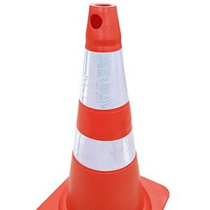 Cone de Sinalização e Segurança, Laranja e Branco, Plastcor, Zebrado, 75 cm