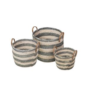 Kit 3 Cestos OR-5506 em Fibra Natural Seagrass OR Design - Verde