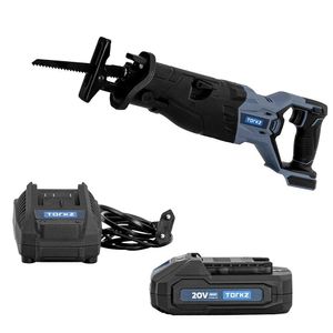 Serra Sabre Profissional TRB0005, Bateria e Carregador de Bateria Torkz, 20 Volts
