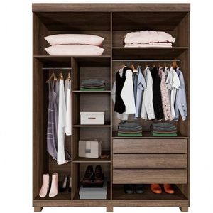 Guarda Roupa Mônaco mdf 2 Portas Imbuia/off - Benetil