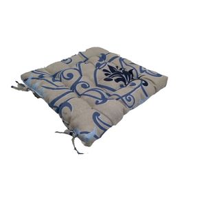 Assento de Cadeira Decore Azul Floral Peça Unica Textil Lar