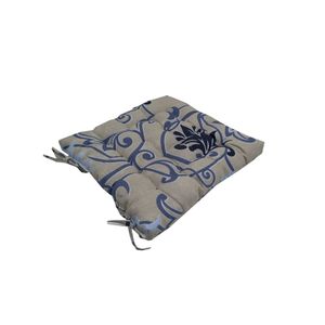 Assento de Cadeira Decore Azul Floral Peça Unica Textil Lar