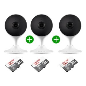 Kit 3 Câmera Segurança Imx Wifi Fullhd Intelbras Cartão 32gb