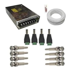 Kit Dvr 4 Canais Intelbras Full Hd + Cabo + fonte + Conectores C/Hd 1 Tb