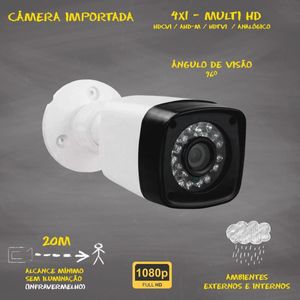 Kit DVR Intelbras 8 canais H.265 Sem Hd 6 câmeras Full HD 1080p 20m