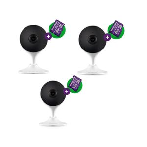Kit 3 Câmeras de Segurança iMX branca Wi-fi Full hd Intelbras com Cartão 32gb Purple Intelbras