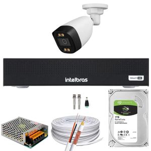 Kit 1 Câmera Full Color Dvr 1004-C Intelbras C/HD 1tb