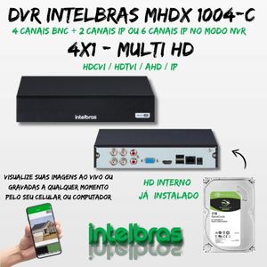 Kit 1 Câmera Full Color Dvr 1004-C Intelbras C/HD 1tb