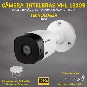 Kit 12 Câmeras Intelbras Vhl 1220 Full Hd 20m Dvr 1016-c 6tb