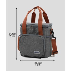 Bolsa Térmica Alça Transversal 2 Compartimentos Marmita Lancheira Trabalho Passeio Academia Escola