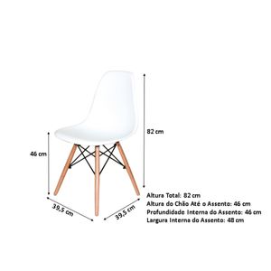 Cadeira Sala Mesa Charles Eiffel Eames Wood Jantar