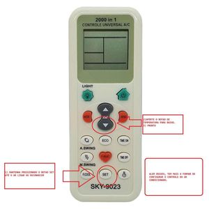 Controle Remoto Universal Ar Condicionado Universal 2000 / 1
