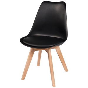 cadeira Leda  Charles Eames, Saarinen Wood com almofada Preta