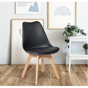 Cadeiras Leda Preta - Charles Eames com Almofada