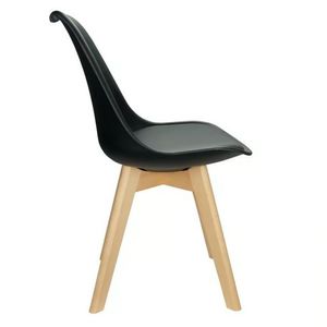 Kit com 8 Cadeiras Leda Preta - Charles Eames com Almofada