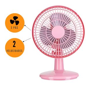 Ventilador Mini 20cm Ventimais Turbo 2 Vel Rose/Prata 110V