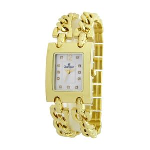 Relógio Champion Feminino Ref: Cf24742h Retangular Bracelete Dourado