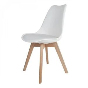 Cadeira Leda Branca - Charles Eames Wood com Almofada