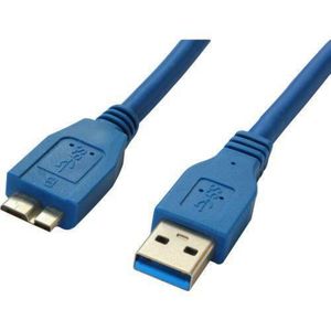 Cabo Usb-A X Micro Usb 3.0 Para Hd Externo 80Cm Azul