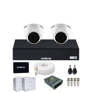 Kit 2 Câmeras Intelbras HD 720p 1120d  DVR 4 canais 1104?C com SSD 512gb
