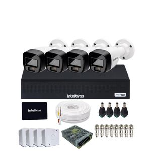 Kit 4 Câmeras Intelbras VHD 1220 B Full Color DVR Mhdx 1104-c Com SSD 512gb