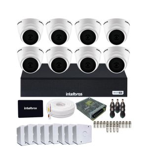Kit Intelbras 8 Câmeras Vhl 1120d Ir 20m, Dvr 8 Canais Mhdx 1108-c Intelbras Ssd 512gb