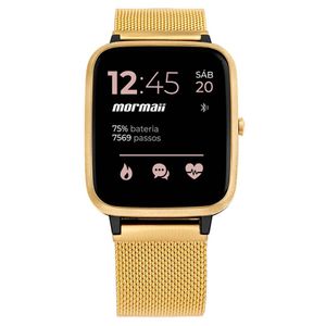 Relógio Smartwatch Mormaii Life Ref:Molifeam/7d Dourado Milanese