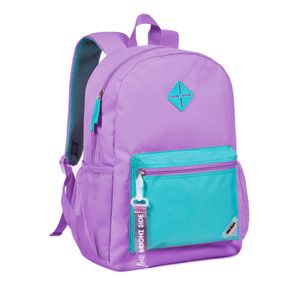Mochila Feminina Escolar Com Chaveiro De Pvc Clio Roxo