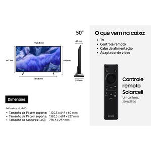Smart TV 50 Polegadas Vision AI TV QLED 4K Samsung QN50QEF1AG - Preto